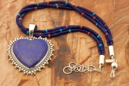 Artie Yellowhorse Blue Lapis Pendant and Necklace Set.